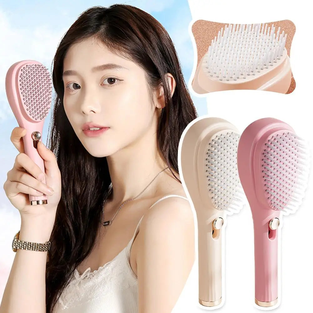 Portable Telescopic Comb White Pink Blue Scalp Massage Brush Self-Cleaning Hair Comb Women Salon Styling Tool Compact Magic Comb