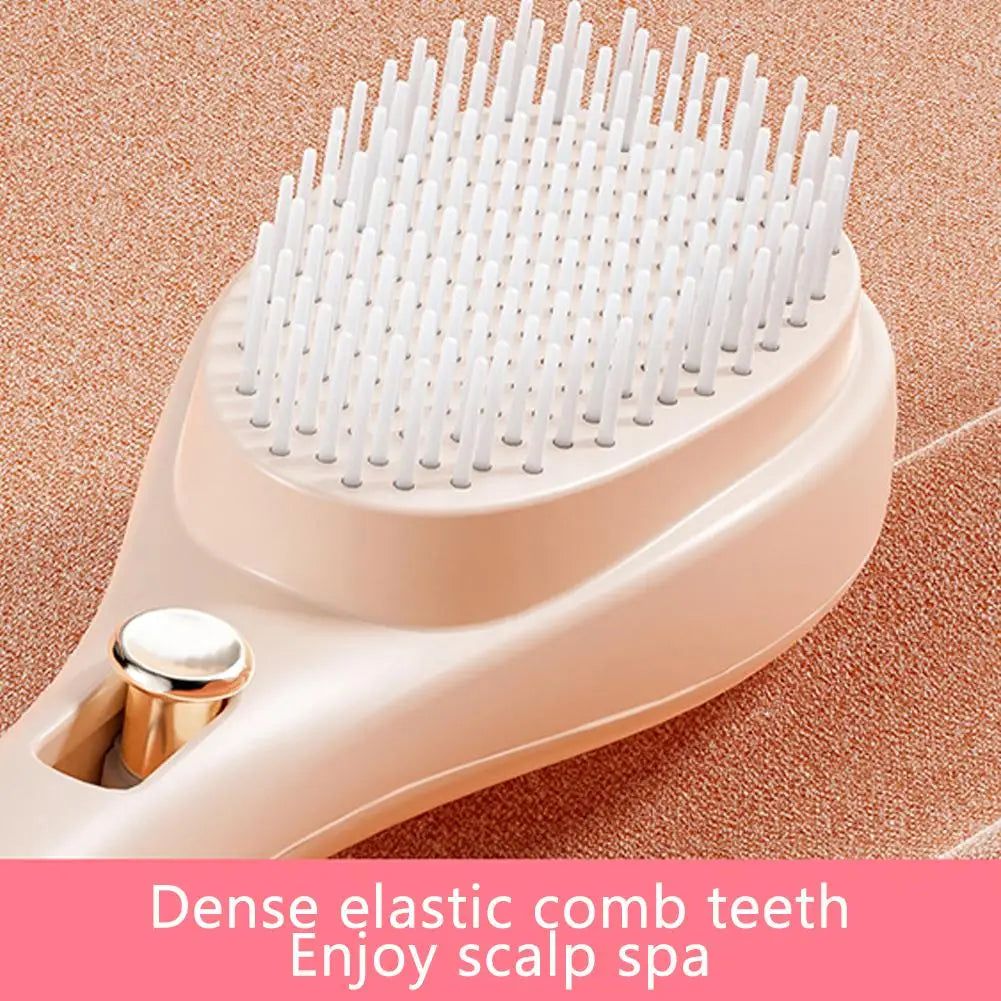 Portable Telescopic Comb White Pink Blue Scalp Massage Brush Self-Cleaning Hair Comb Women Salon Styling Tool Compact Magic Comb