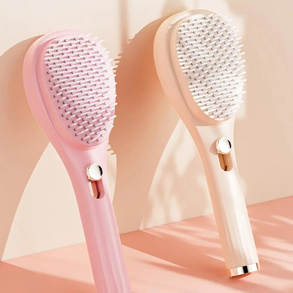 Portable Telescopic Comb White Pink Blue Scalp Massage Brush Self-Cleaning Hair Comb Women Salon Styling Tool Compact Magic Comb