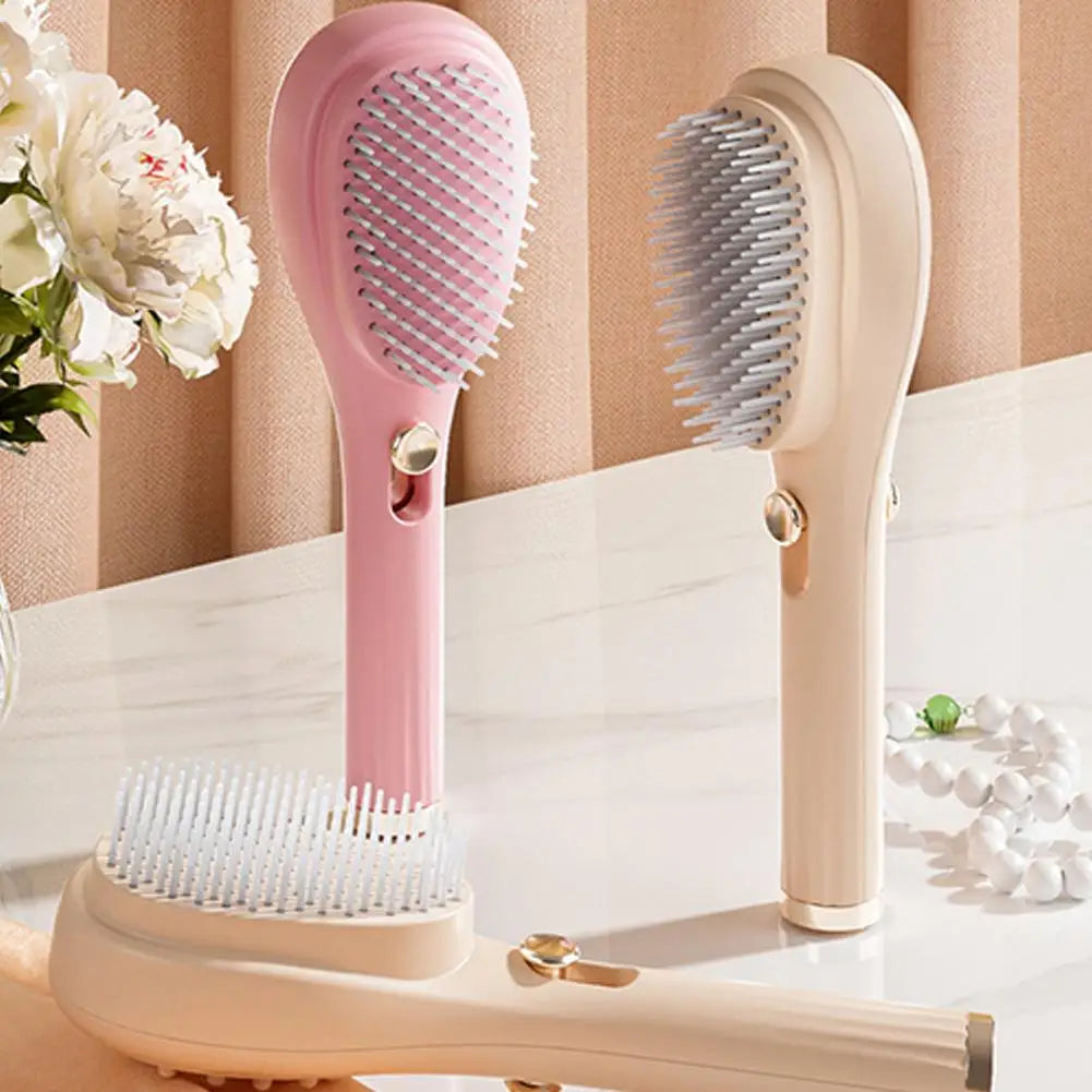 Portable Telescopic Comb White Pink Blue Scalp Massage Brush Self-Cleaning Hair Comb Women Salon Styling Tool Compact Magic Comb